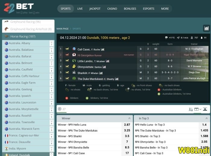 เว็บไซต์การพนันม้าที่ดีที่สุดในประเทศไทย 22bet เกมแพลตฟอร์ม